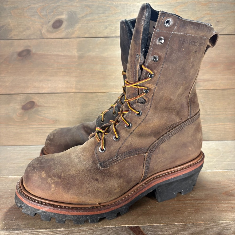 Red Wing LoggerMax 2217 Mens size 9 shoes Brown steel toe logger work boots